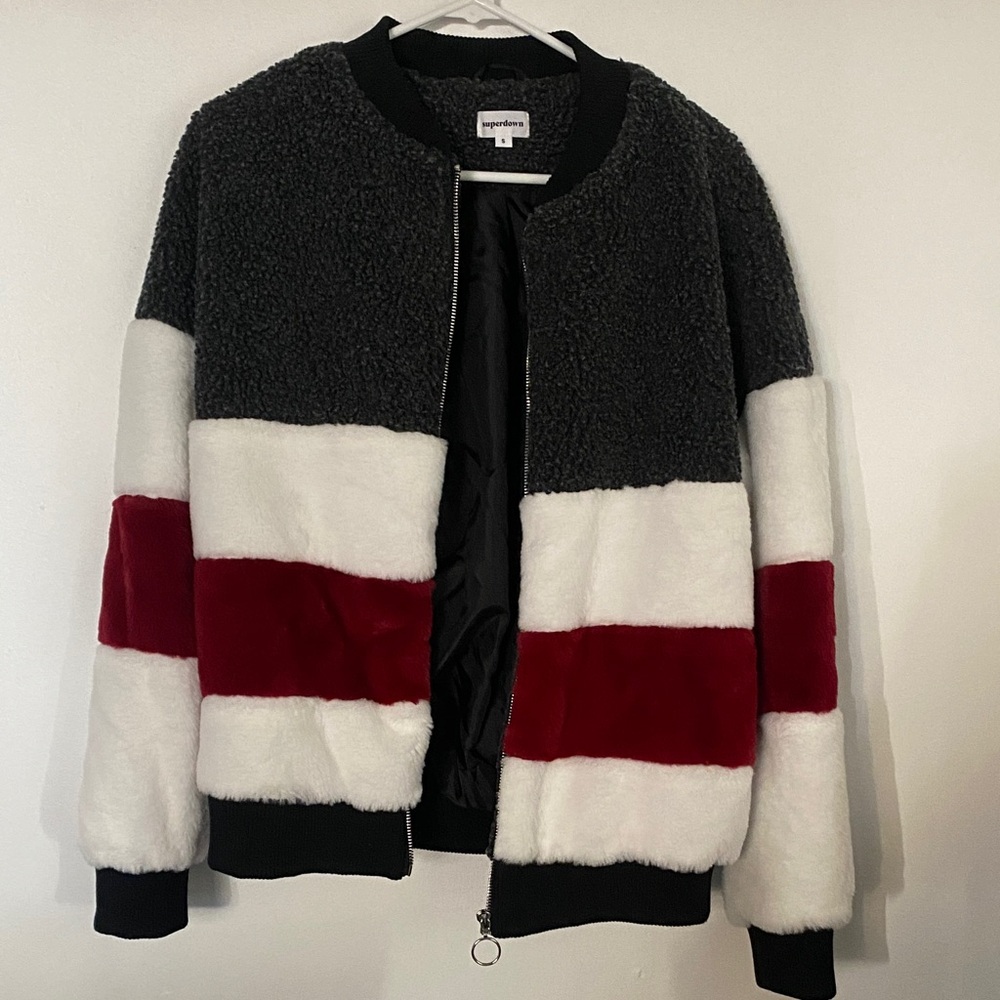 Superdown Charcoal Fleece Jacket